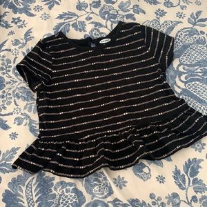 18-24M Black Peplum Top w/ design